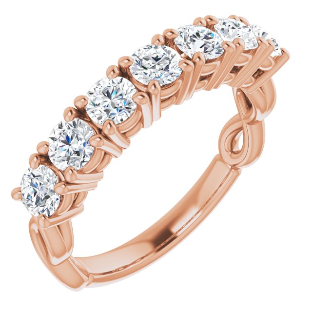 1.00 ct. Round Cut Diamond Wedding Band 7 Stone Anniversary Ring-VIRABYANI